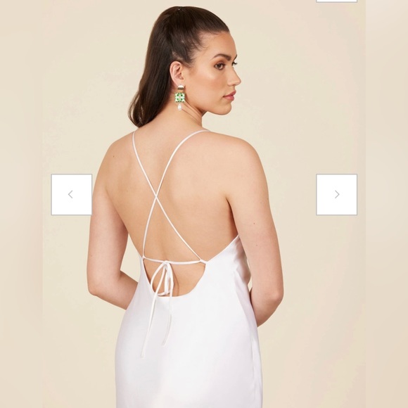 Park & Fifth White Satin Midi Dress - Picture 5 of 5